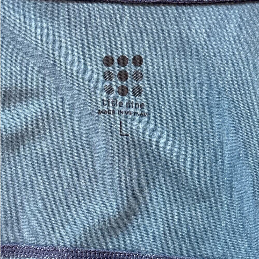 Title Nine Hiolani T-Shirt Dress Blue Mizikuru Print Golf Stretch Knee Length L - Picture 10 of 12